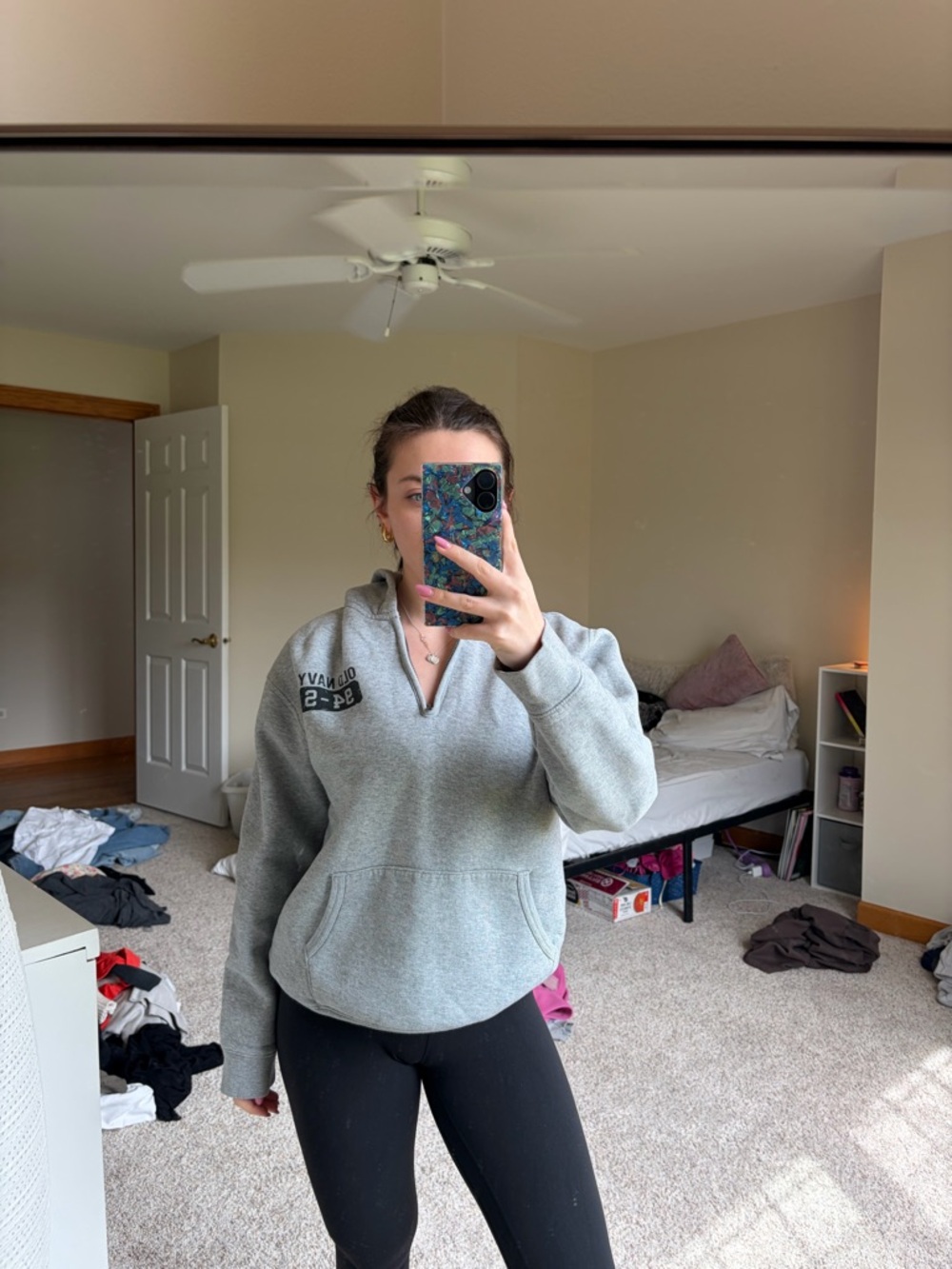 Gray Quarter-Zip Pullover Hoodie